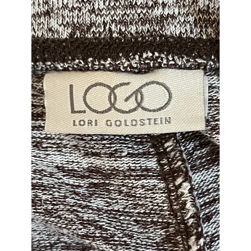 LOGO Lori Goldstein Crop Pants Brown Marl Space Dye Knit Plus Size 1X Wide Leg - Picture 3 of 11